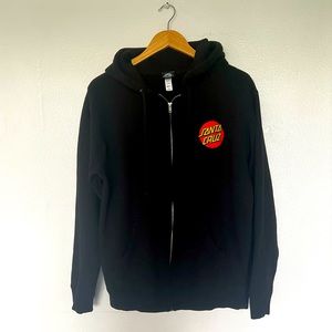Santa Cruz Black Red Skating Zip Up Hoodie Men Size S Unisex Skateboarding